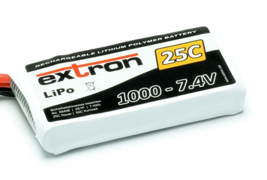 Accu Lipo 1000mAh 2s 25/50C Extron