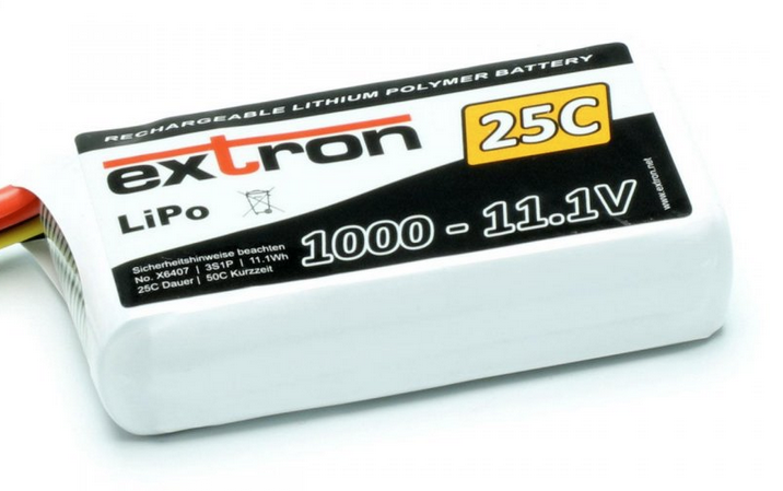 Accu Lipo 1000mAh 3s 25/50C Extron