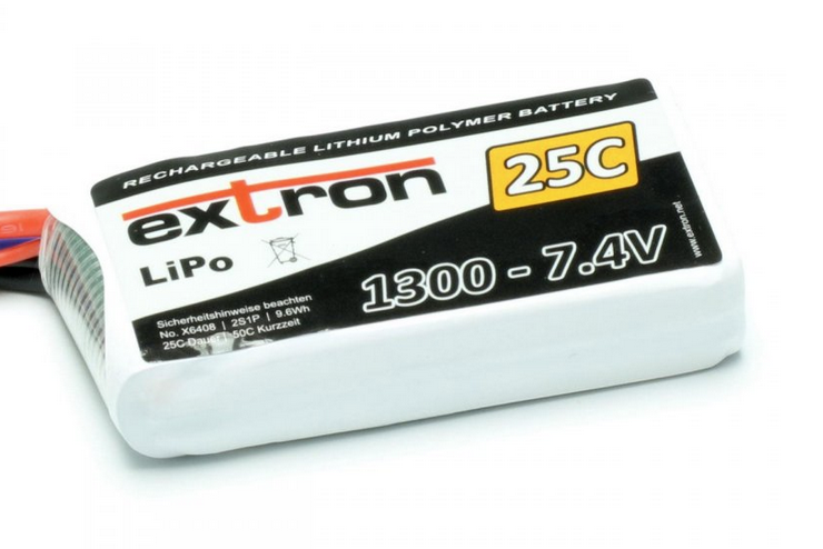 Accu Lipo 1300mAh 2s 25/50C Extron