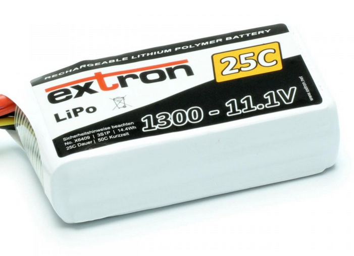 Accu Lipo 1300mAh 3s 25/50C Extron Lipo 3S (11,1V)