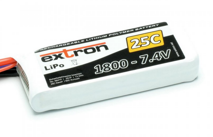 Accu Lipo 1800mAh 2s 25/50C Extron