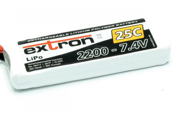 Accu Lipo 2200mAh 2s 25/50C Extron