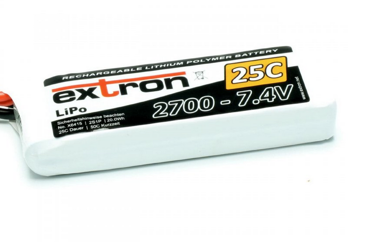 Accu Lipo 2700mAh 2s 25/50C Extron