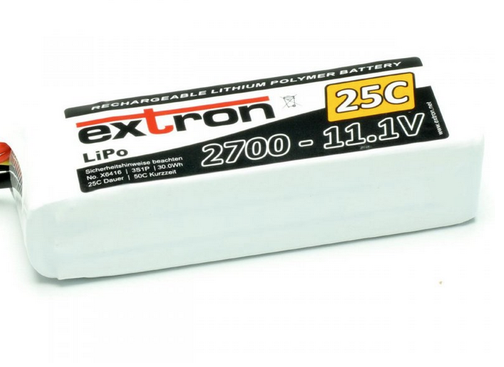 Accu Lipo 2700mAh 3s 25/50C Extron