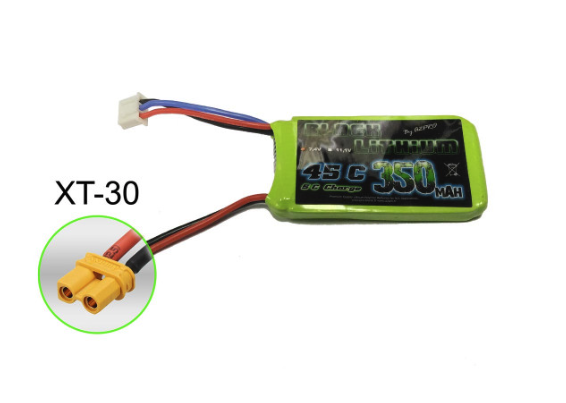 Accu Lipo 350mAh 2s 45C XT30 Black Lithium