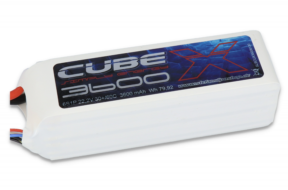 Accu Lipo 3600mAh 6S 30/60C SLS X CUBE