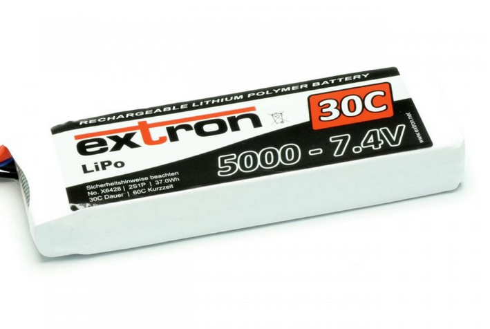 Accu Lipo 5000mAh 2s 30/60C Extron