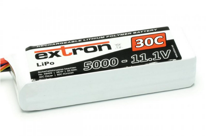 Accu Lipo 5000mAh 3s 30/60C Extron