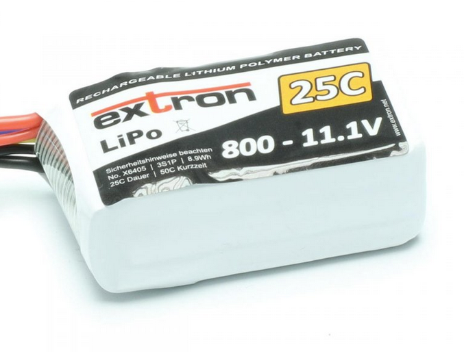 Accu Lipo 800mAh 3s 25/50C Extron