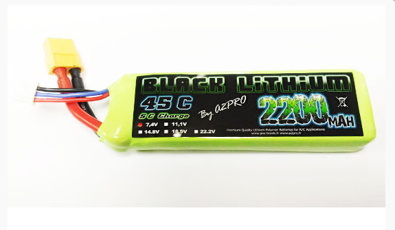 Accu lipo Black Lithium 2200mAh 2s 45c