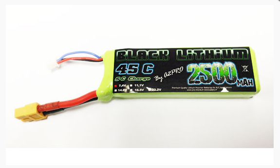 Accu lipo Black Lithium 2500mAh 2s 45c