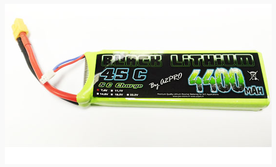 Accu lipo Black Lithium 4400mAh 2s 45c