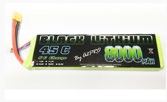 Accu lipo Black Lithium 8000mAh 2s 45c