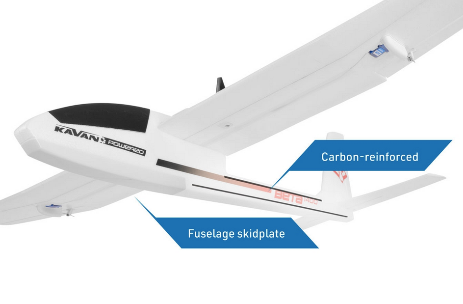 Planeur Beta 1400mm Rouge PNP Kavan Planeurs