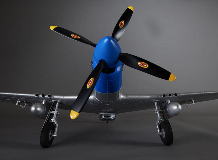 Warbird P-51D Mustang bleu PNP 750mm Derbee Warbird