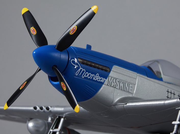 Warbird P-51D Mustang bleu PNP 750mm Derbee Warbird