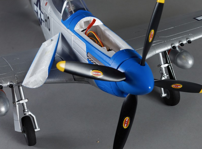 Warbird P-51D Mustang bleu PNP 750mm Derbee Warbird