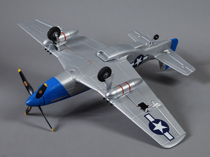 Warbird P-51D Mustang bleu PNP 750mm Derbee Warbird