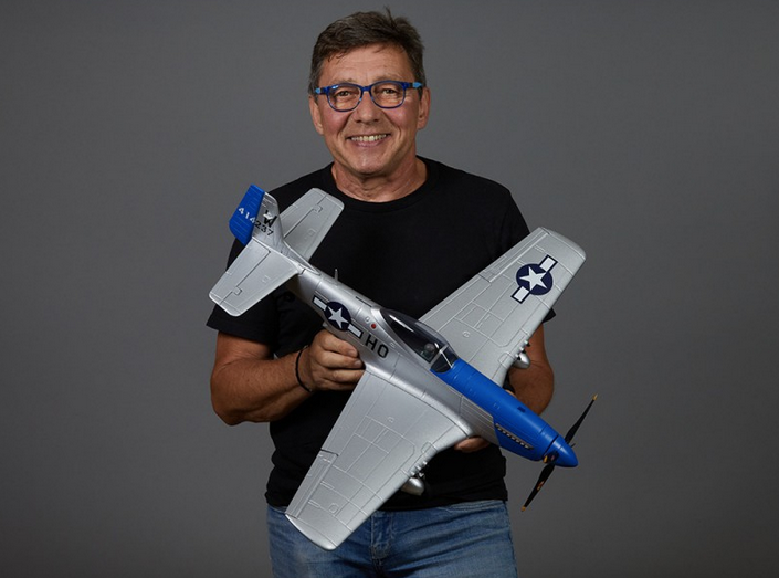 Warbird P-51D Mustang bleu PNP 750mm Derbee Warbird