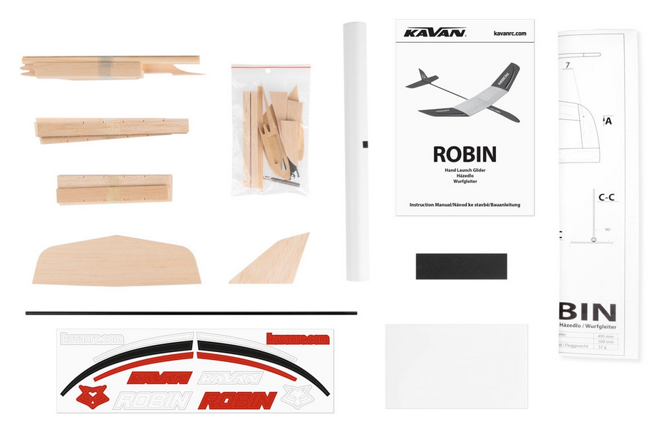 Planeur Robin 495mm à construire Kavan Planeurs