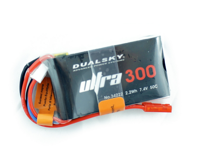 Accu Lipo 300mAh 2s 50C Dualsky Lipo 2S (7,4v)