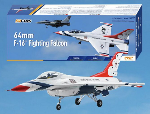 F16 Fighting Falcon EDF 64MM Blue Thunder PNP FMS Jet