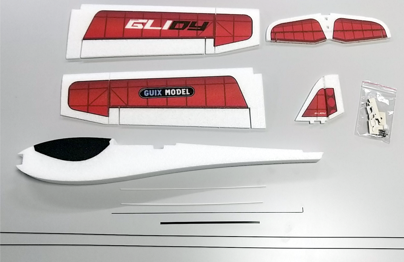 Planeur Glidy Rouge 890mm Guixmodel
