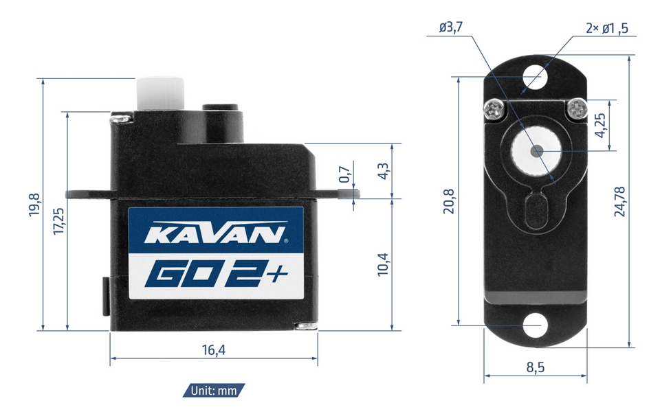 Servo GO-02 Plus 2,25gr Kavan