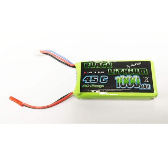 Accu Lipo 1000mAh 2s Black Lithium 45C Lipo 2S (7,4v)