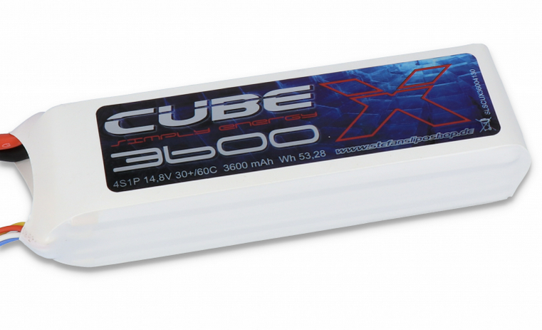 Accu Lipo 3600mAh 4S 30/60C SLS X CUBE Lipo 4S (14,8V)
