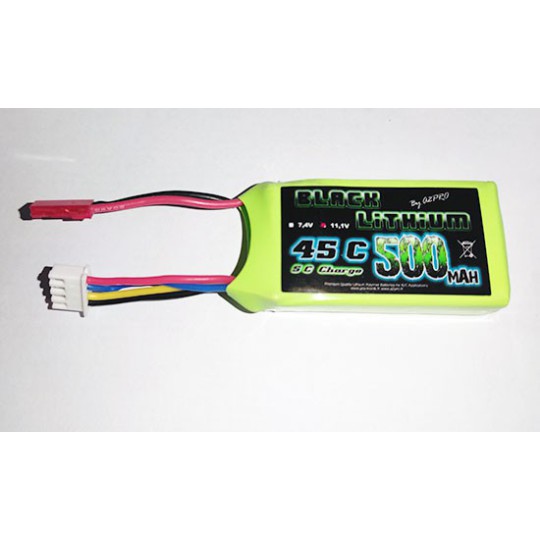 Accu Lipo 500mAh 3s Black Lithium 45C