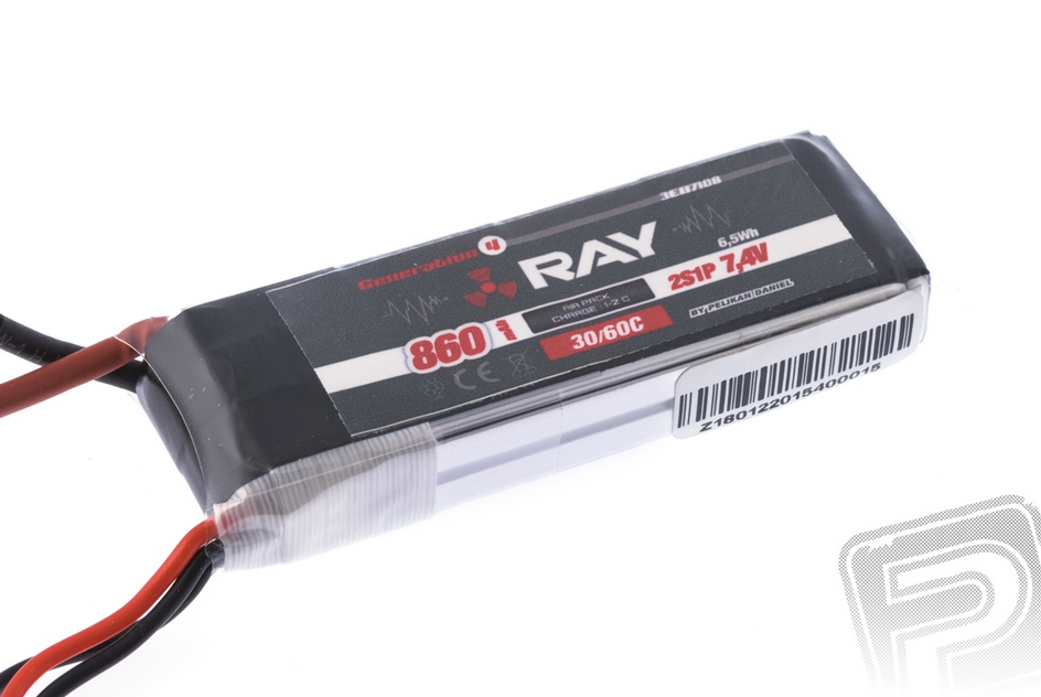 Accu lipo RAY 860mAh 2s 30/60C