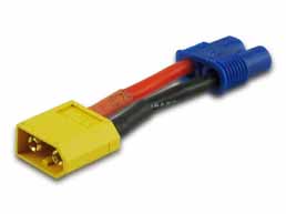 Adaptateur compatible avec XT60 mâle E-flite EC3 femelle