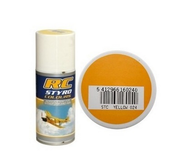 Bombe peinture jaune rc styro (150ml)