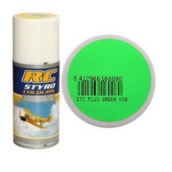 Bombe de peinture vert fluo rc styro (150ml)