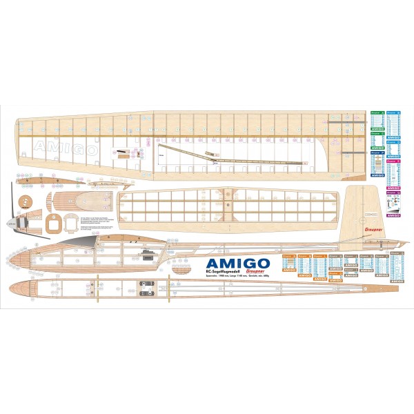 Planeur Amigo V 2000mm  à construire Graupner  Planeurs