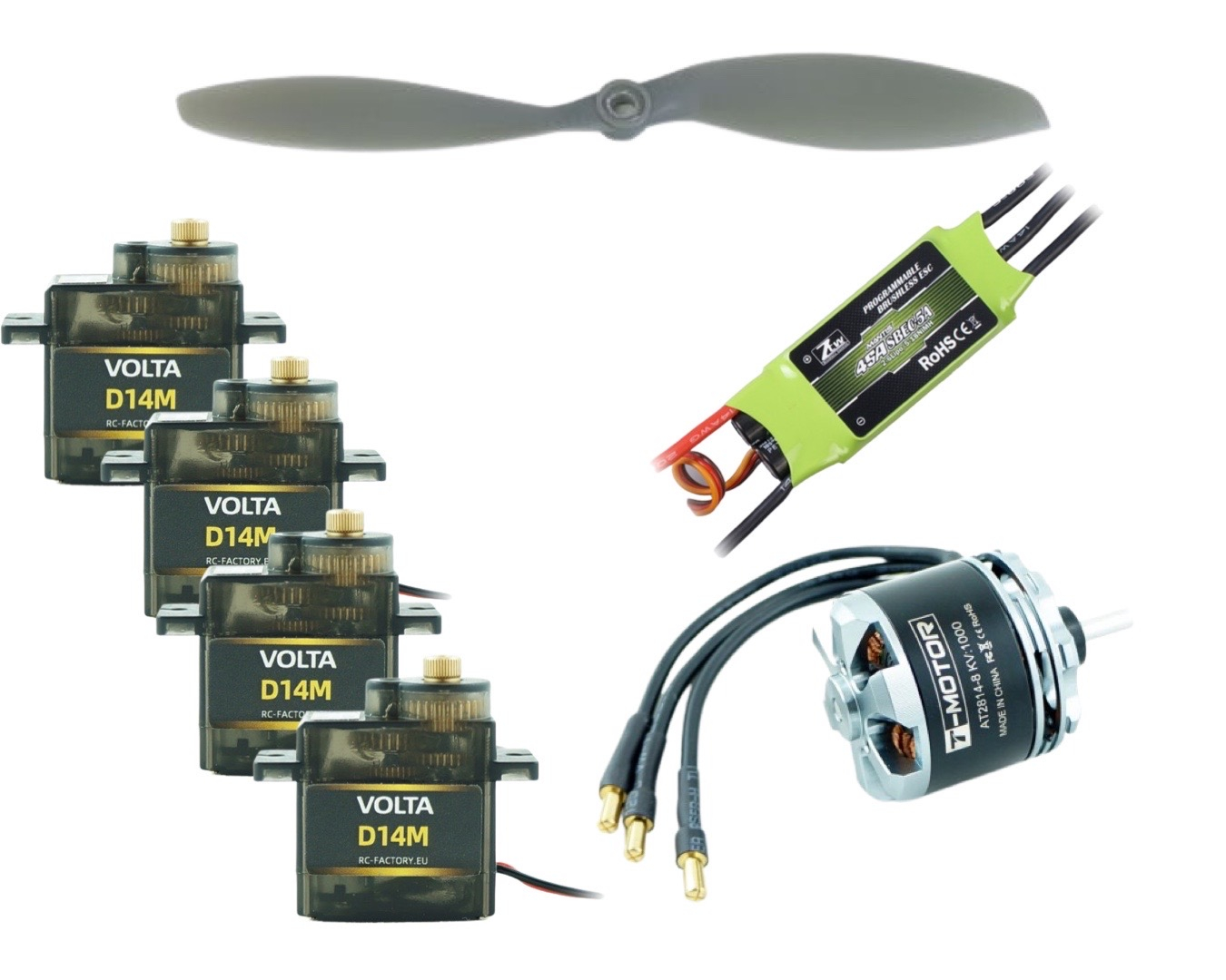 Set electronique pour Crack Pitts XL Rc factory 