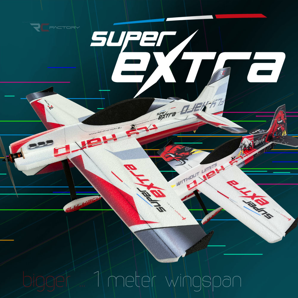 Super Extra L Rouge et Gris 1020mm Rc Factory Voltige